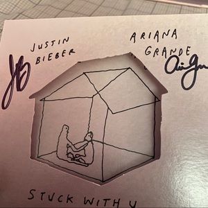 Ariana grande and Justin Bieber signed Cd sleeve